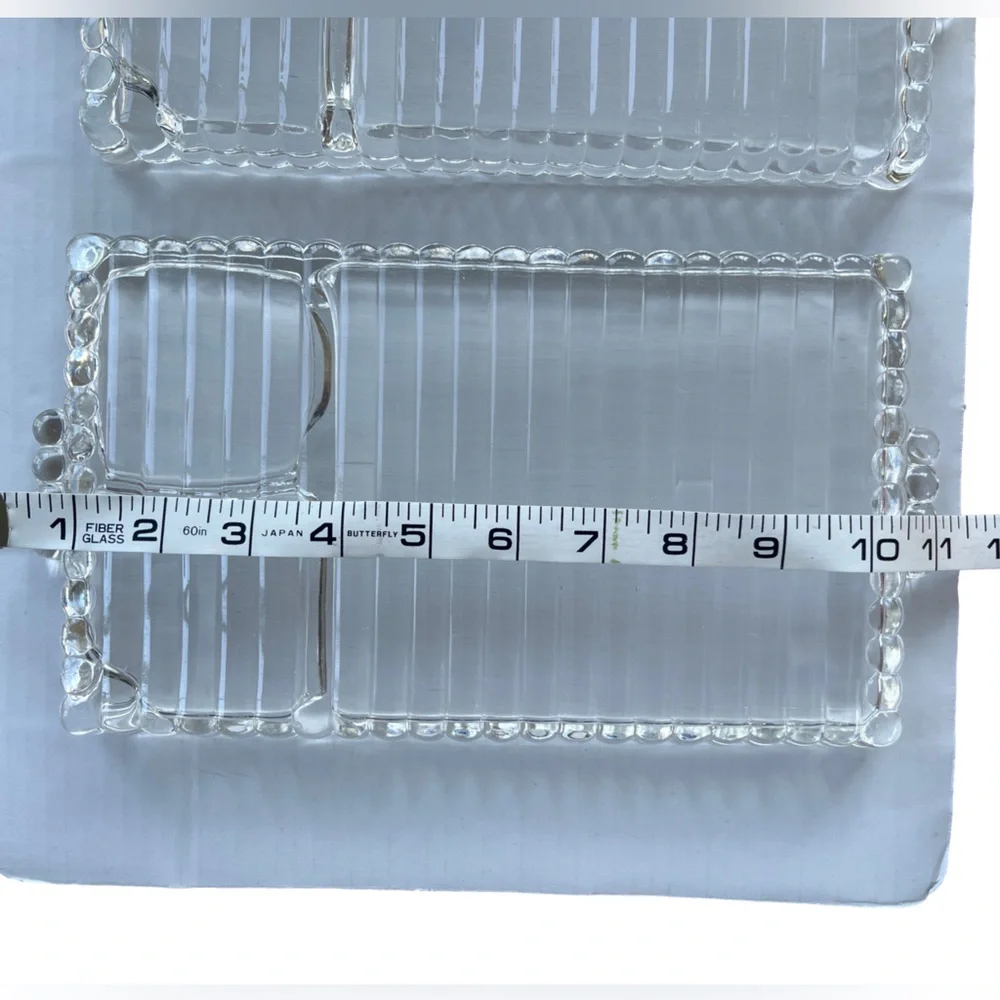 Vintage Orchard Crystal Party Dishes – Clear Glass Serving Trays (set of 2)